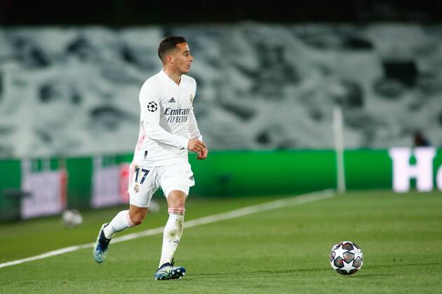 Vázquez em ação no confronto entre Real Madrid e Liverpool