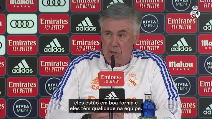Ancelotti evita falar sobre o PSG e garante força máxima contra o Villarreal