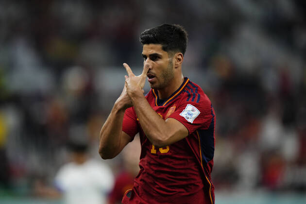 Com gol de Asensio, Espanha domina e atropela Costa Rica