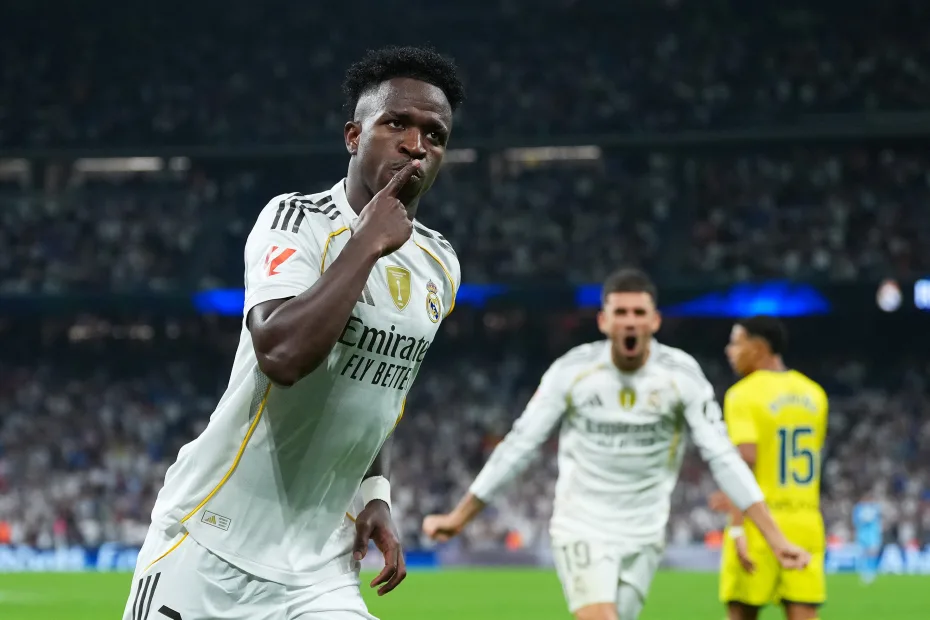 Vini Jr marca dois e Real Madrid vence Villarreal pela LaLiga