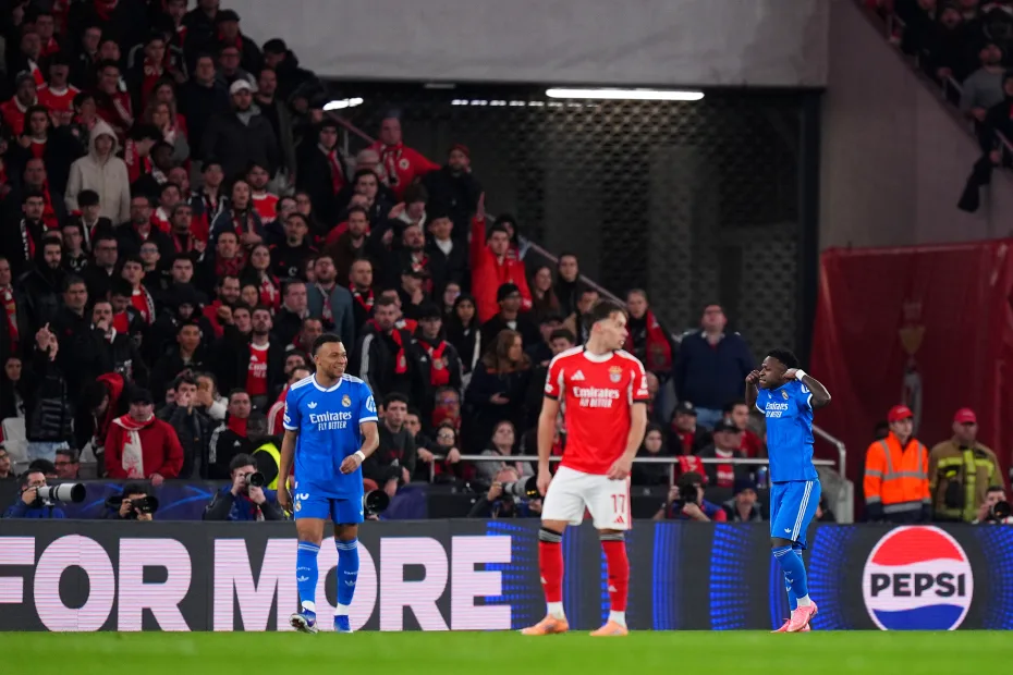Com golaço de Vini Jr, Real Madrid vence Benfica pela Champions